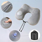 U-shaped Travel Pillow with Hump Design Press-to-inflate Portable Neck for Flight and Business Trips U-shaped for Neck Amagi