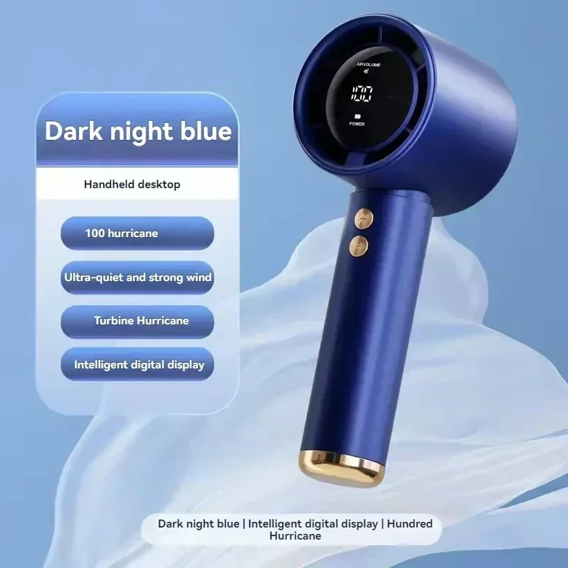 Motorcycle USB Mini Fan Powerful 100 Speed LED Display Handheld Fan Portable Charging Turbo Small Desktop Small Electric Amagi