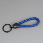 Trend Black Pink Color Braided Rope Car Keychain Fresh Ice Cream Color Key Pendant Sheep Pattern High Ring Leather Rope Amagi