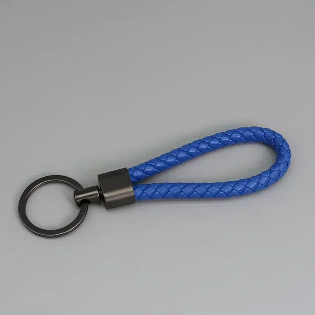 Trend Black Pink Color Braided Rope Car Keychain Fresh Ice Cream Color Key Pendant Sheep Pattern High Ring Leather Rope Amagi