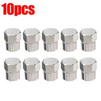 20/10Pcs Car Flat Head Valve Cap Universal Hexagonal Chrome Plated Dust Wheel Nozzle Decor Tyre Valve Stem Caps Auto Accessories