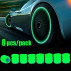Luminous Valve Caps Car Tire Fluorescent Tyre Valve Stem Decor Luminous Cap Night Glowing Wheel Hub Nozzle Valve Caps