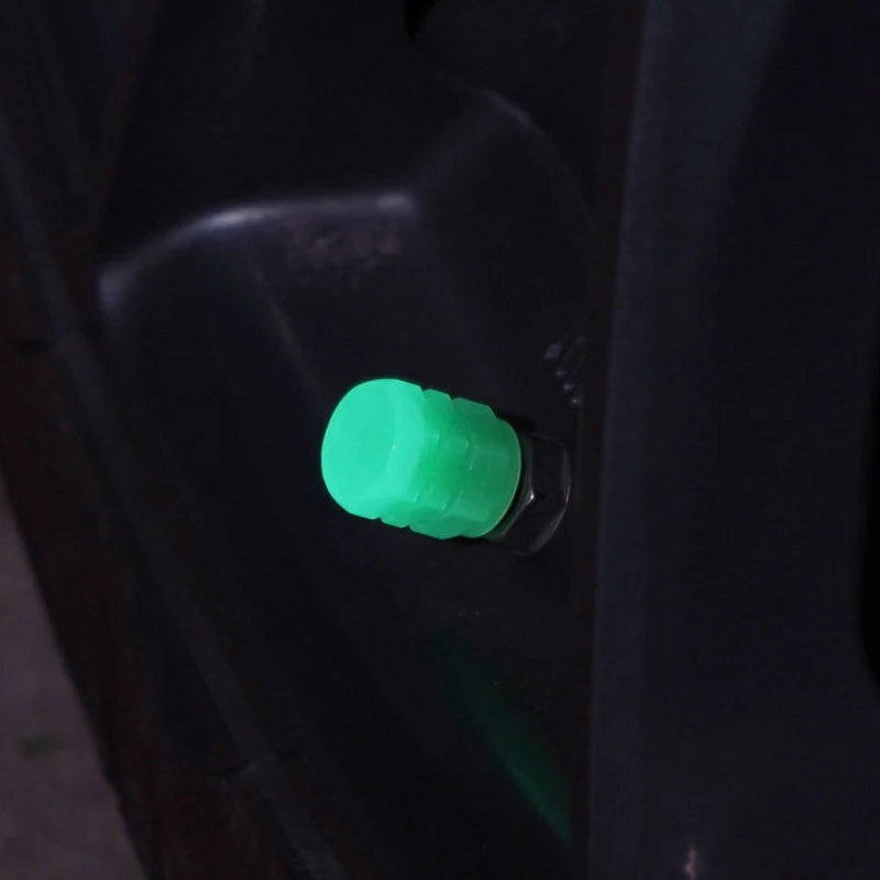 Mini Car Tire Valve Caps Luminous Valve Stem Caps Universal Fluorescent Tyre Nozzles Cover Tyre  wholesale
