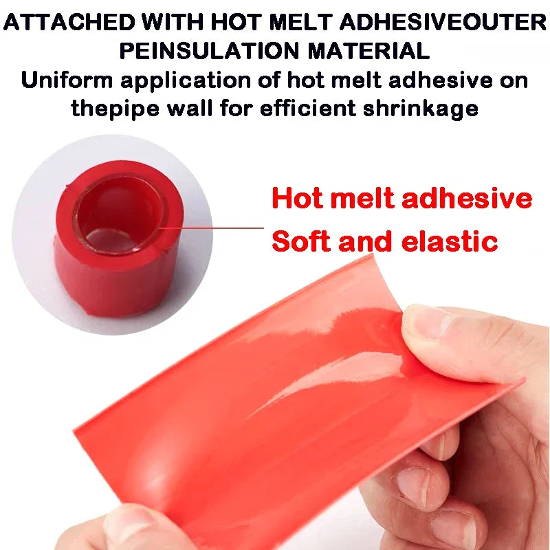 10M-200M 3:1 Heat Shrink Tubing, Dual Wall Adhesive Lined, Black/White/Red/Blue/Yellow, Waterproof Wire Cable Sleeve