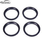 1 Set 4 Hub Centric Rings Car Wheel Bore Center Collar 66.6-57.1mm For Cars ID 57.1-mm Black