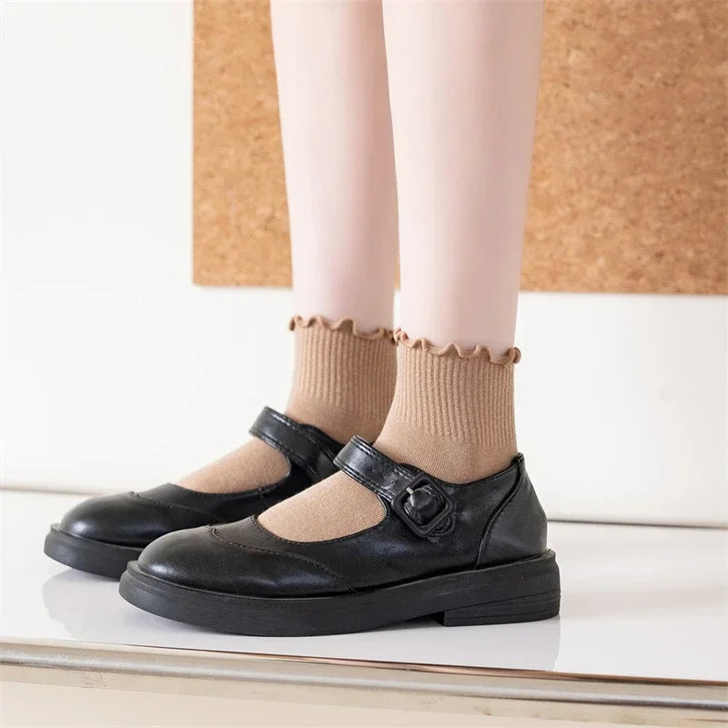 Socks Women's Mid-tude Autumn Fashion Ins Wooden Ear Socks Japanese Pile Pile Socks Preppy Sweet Socks For Women Amagi