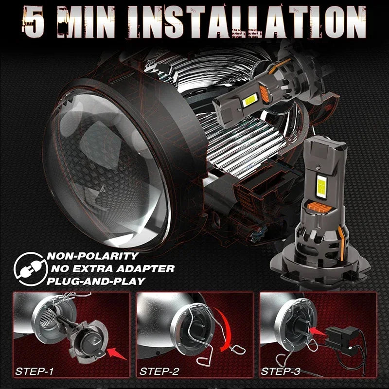 300W Turbo H7 LED CANBUS Lights 30000Lm Mini H11 LED Headlight With Cooling Fan Fog Driving Car Super Bright Waterproof Amagi