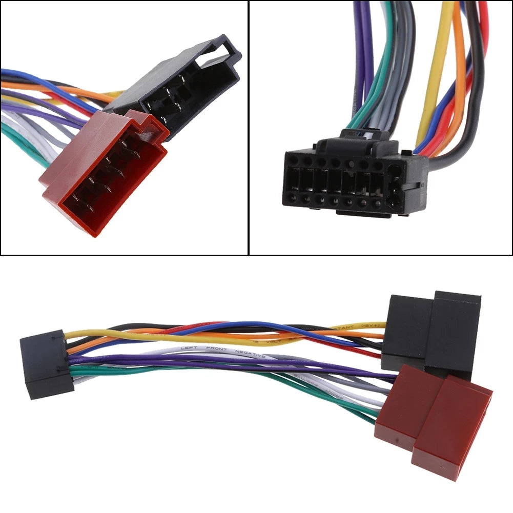 16 Pin ISO Wiring Harness Connector Adaptor Car Stereo Radio For Kenwood Auto Radio Audio Converter Automotive Accessories
