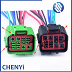 12 Pin Automotive waterproof connector Car fuel pump Headlight Wire harness plug 1452299-1 1452299-2 For Ford Land Rover Volvo