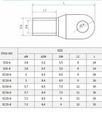 100pcs Copper Lug Ring Wire Connectors Cable Electric Crimp Terminal SC6-6 SC6-8 SC10-6 SC10-8 SC16-6 SC16-10 SC25-6 SC25-12
