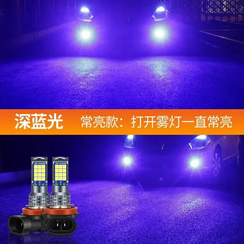 2Pcs Dual Colors H11 H8 9006 HB4 881 H27 High Quality 3030 LED Auto Fog Lamp Car Anti Fog Light Bulb Foglamps Yellow White Amagi