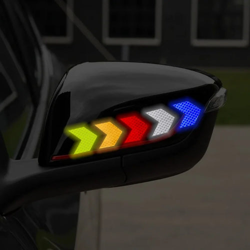 10 Pcs/Set Car Sticker Reflective Arrow Sign Tape Warning Safety Sticker for Car Bumper Trunk Reflector Hazard Tape Car Styling