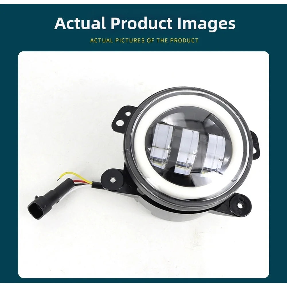 2 PCS 3.5Inch Car  LED Fog Lights Ring White Yellow  Ring Turn Signal Lamp For Offroad  Vehicle Headlight