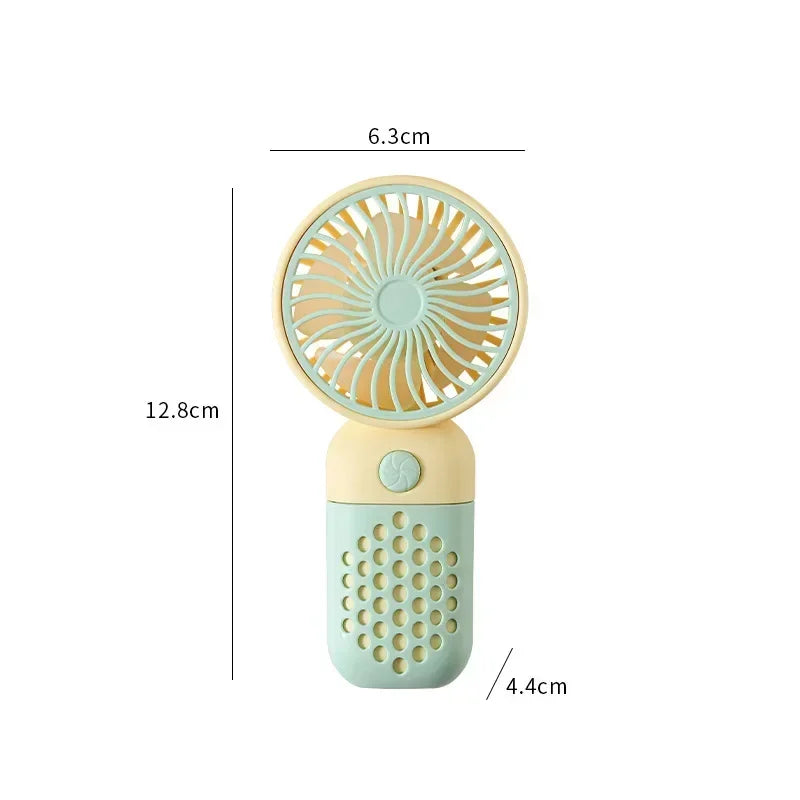 Car Portable Hand Fan Air Cooling Fan USB Charging LED Digital Display Flashlight 3 Speeds USB Rechargeable Battery Outdoor