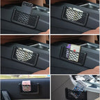 Car Organizer Mesh Storage Bag Net Pocket Mobile Phone Holder Auto Accessories Multi Function Car Storage Net Pocket Amagi
