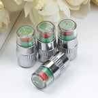 4/2pcs Car Tire Pressure Guage Valve Cap Sensor Indicator Alert Monitoring Tool Motorcycle Tyre Cap Indicator Air Pressure Gauge