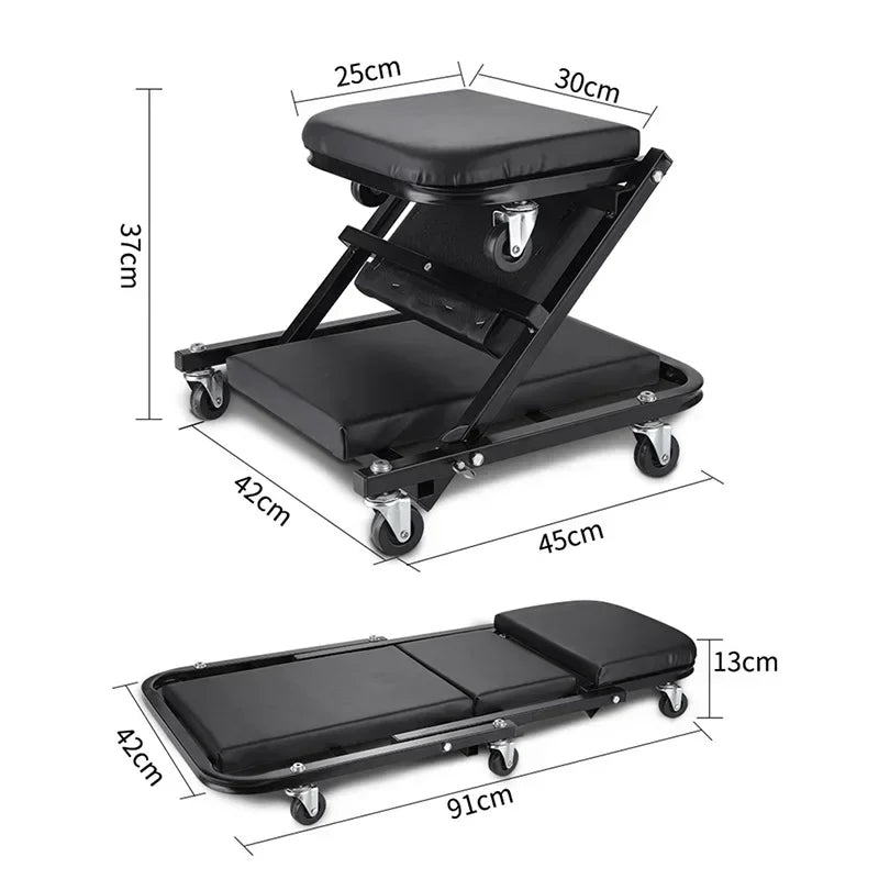 Foldable car repair lying board 40 inches Workshop Bench Wheels Roller Creeper Seat Roller Seat Amagi