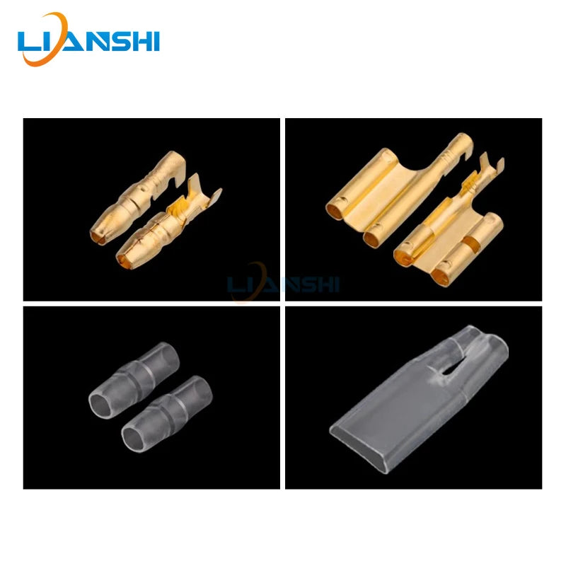 50 sets of bullet wire pair connector cold press quick terminal one drag three pluggable male and female pair