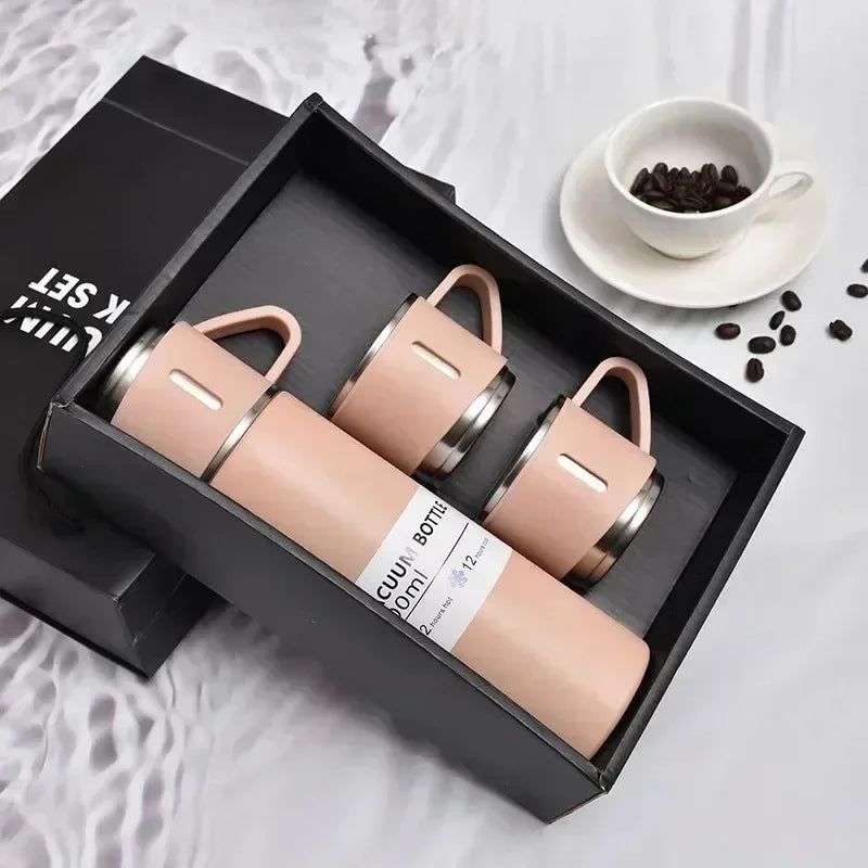 Vacuum Flasks Thermoses Set Thermos for Hot Water Bottle Drinkware Fathers Day Gifts Home Stainless Steel 500ml Thermal Cold