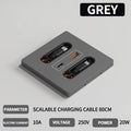 86-Type Wall Socket Panel with 20W USB-C PD & USB-A Ports | 80CM Retractable Cable for iPhone/Android Fast Charging