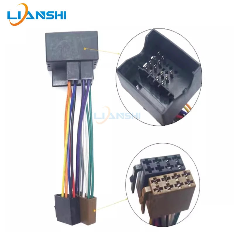 Car audio system, central control screen, navigation, CD host, Volkswagen large head female to small head male, tail cable plug