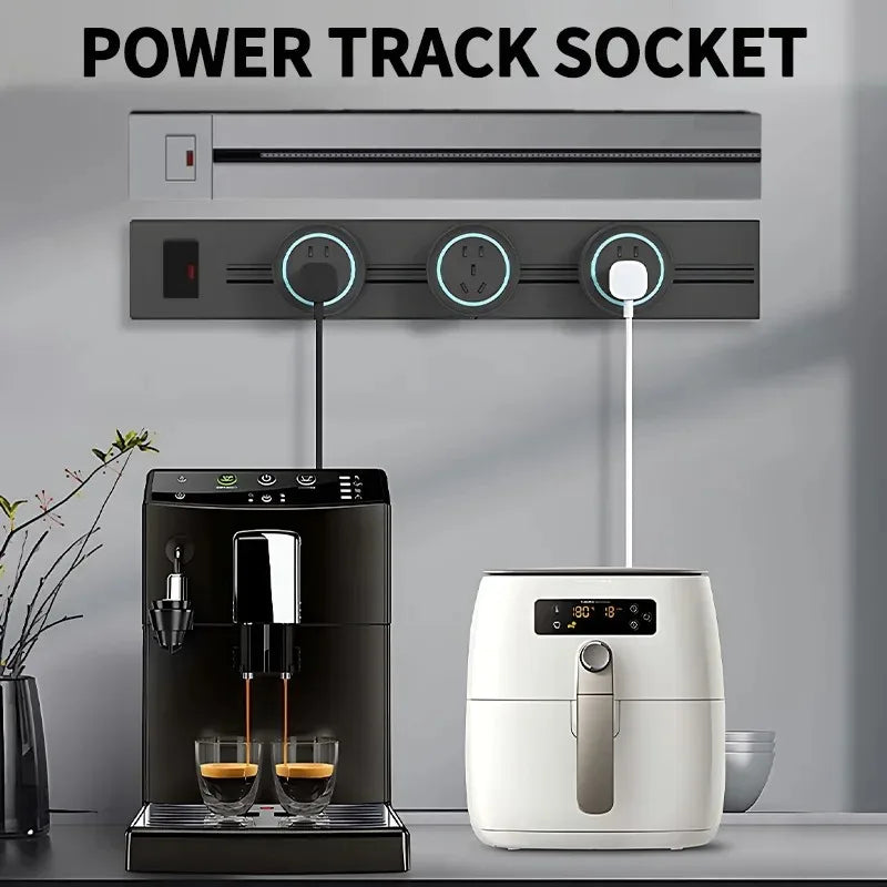 Wall Mounted Track Socket UK US AU EU Standard Usb Portable Power Track Socket Household Removable Extension Socket