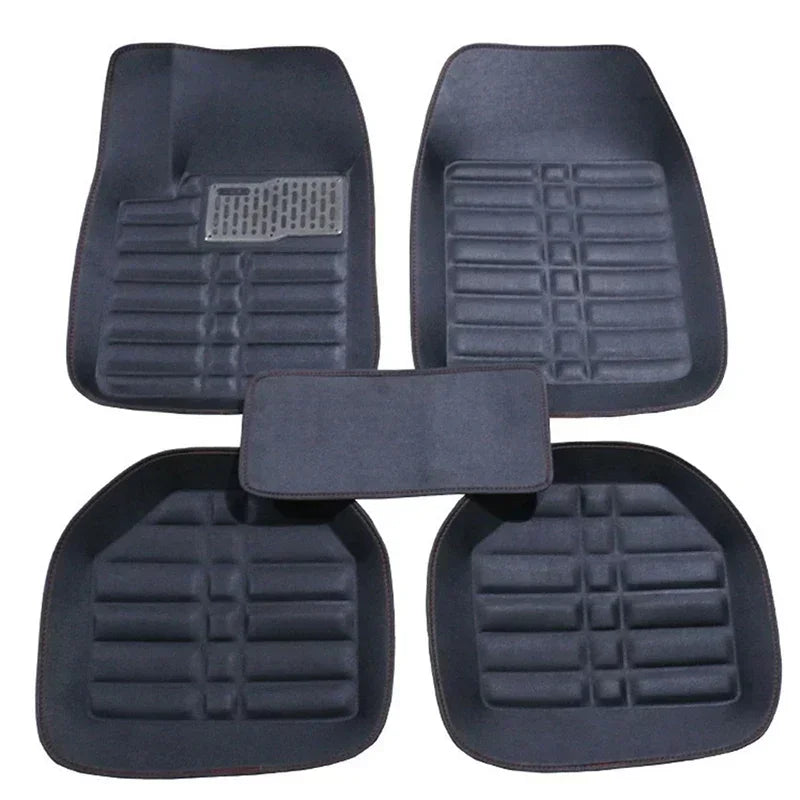 5pcs Premium Easy Clean Waterproof Auto Foot Pad Universal Waterproof PU Leather Durable Car Floor Mats Car Interior Amagi
