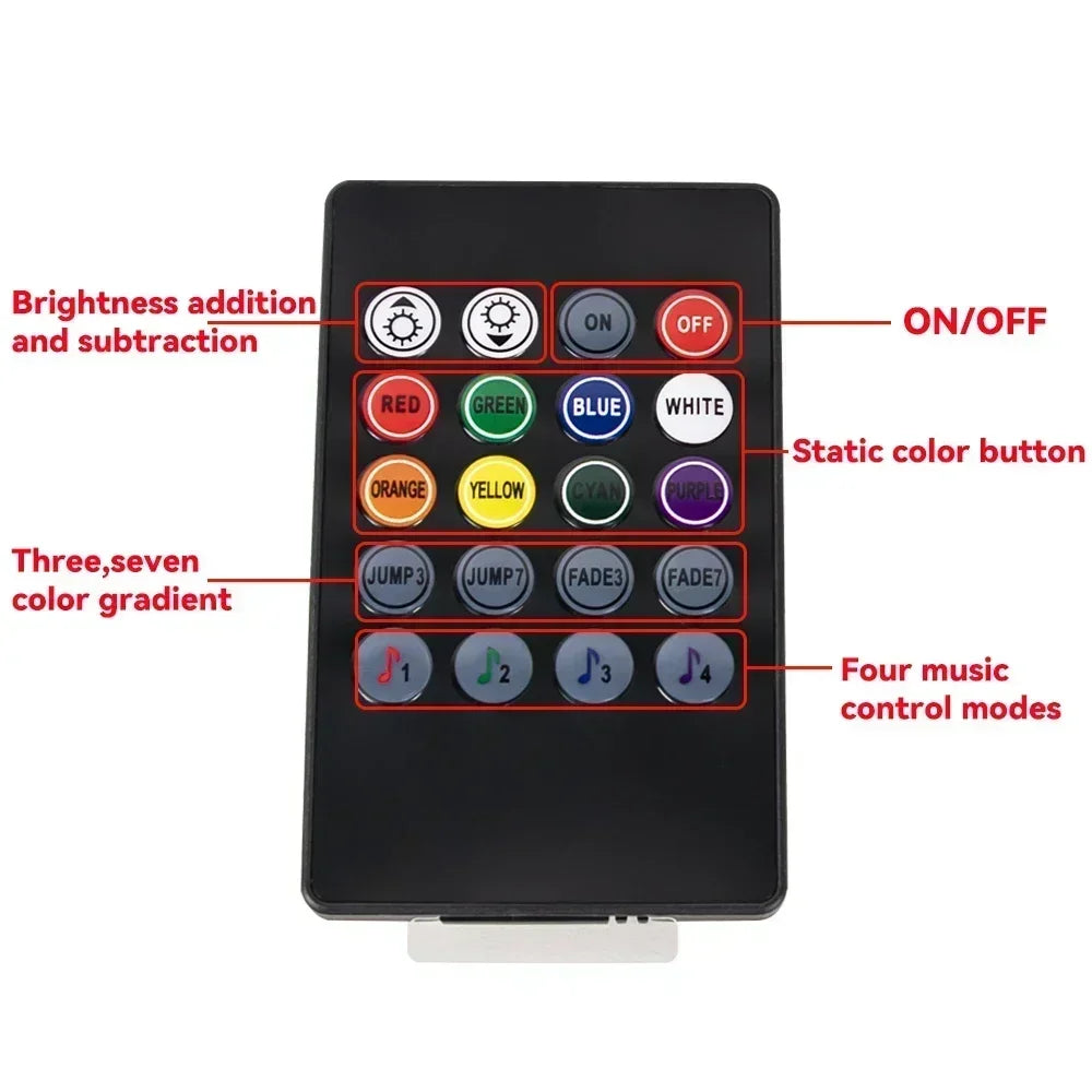 Car RGB LED Strip Light Automotive Interior Foot 36/48 LED APP/Remote/Voice Control Atmosphere Decorative Lamp Ambient Amagi