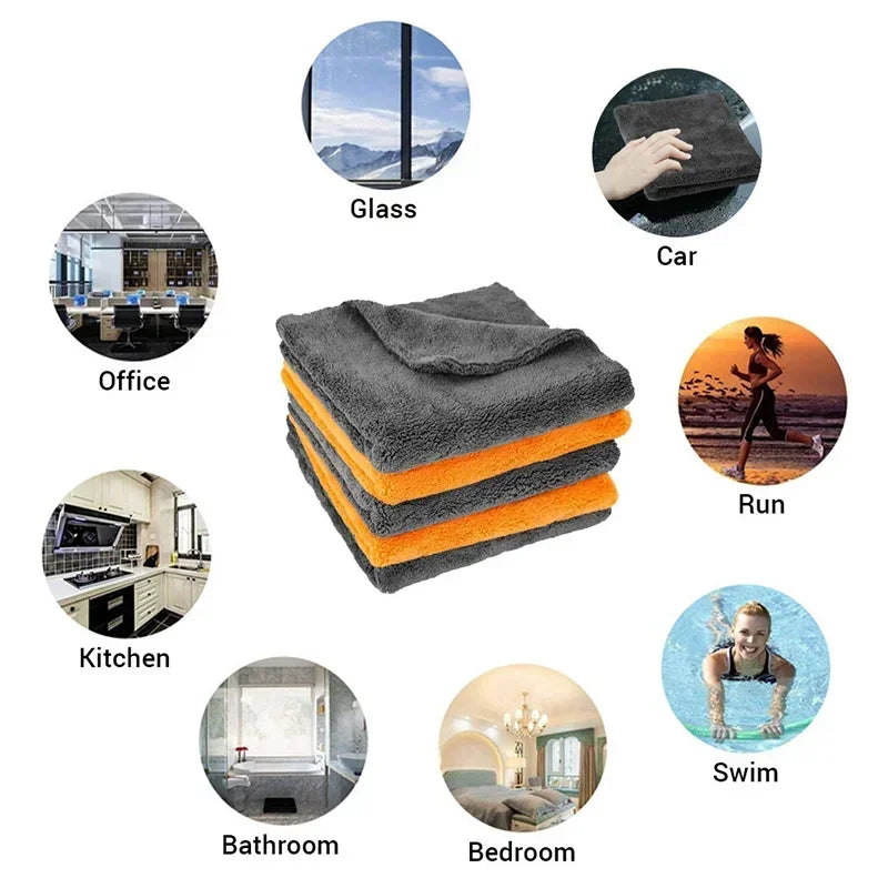 Premium Microfiber Towels Car Care Washing Thicken Towel Car Detailing Drying Cloth Cleaning Tool Auto Wash Accessories Amagi