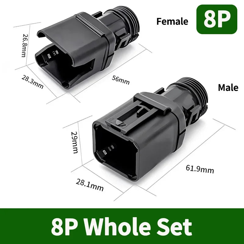 10/50 Sets 2-12P Male Female DT Connector Tail Clip Set with Corrugated Pipe Fixed Harness Clip,Protective Sheath 1011-235-0405