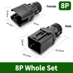 10/50 Sets 2-12P Male Female DT Connector Tail Clip Set with Corrugated Pipe Fixed Harness Clip,Protective Sheath 1011-235-0405
