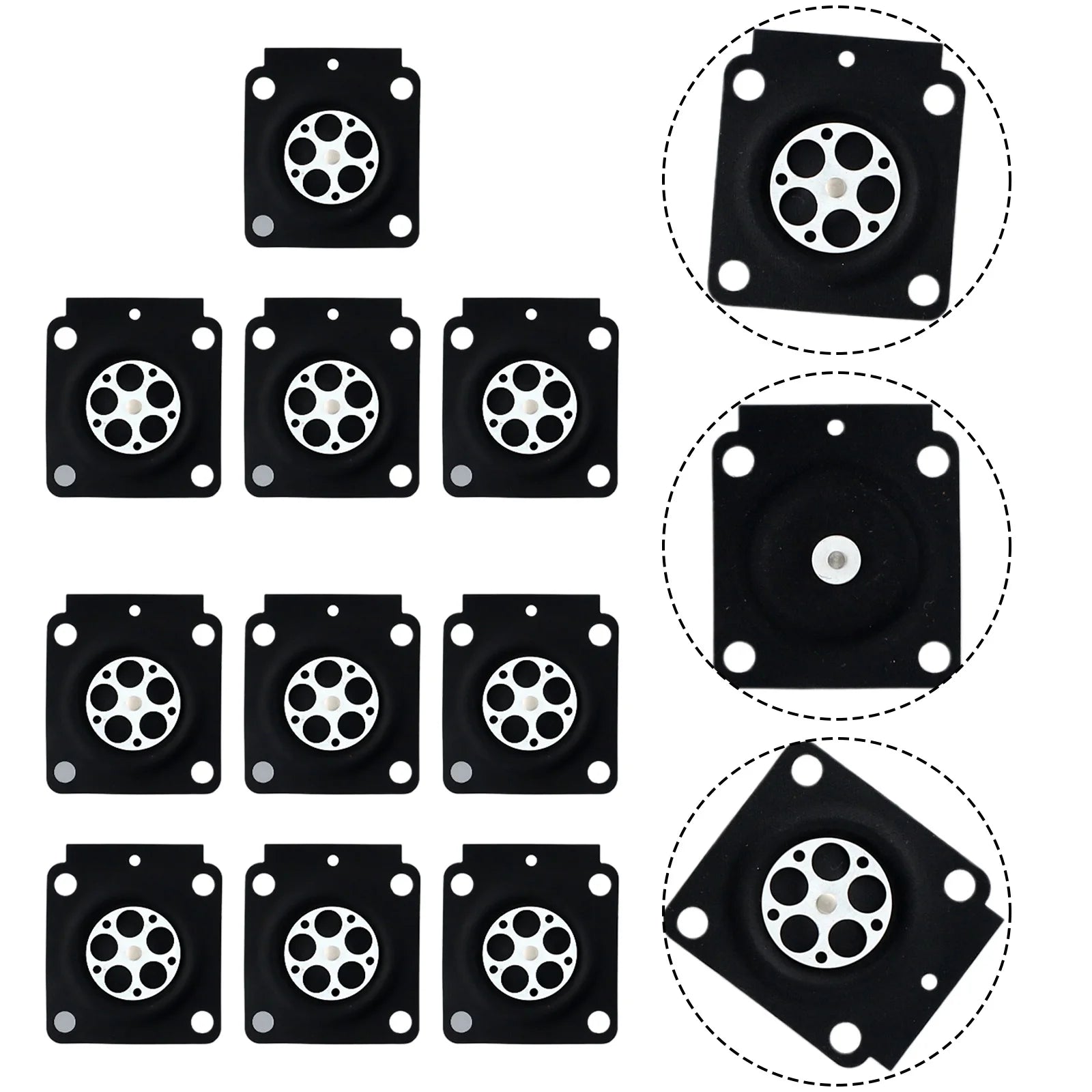 10PCS Carburetor  Metering Diaphragm  For 4314 121 4700 For Zama  A015053 C1Q  Carb Carburetor  Membrane Pads