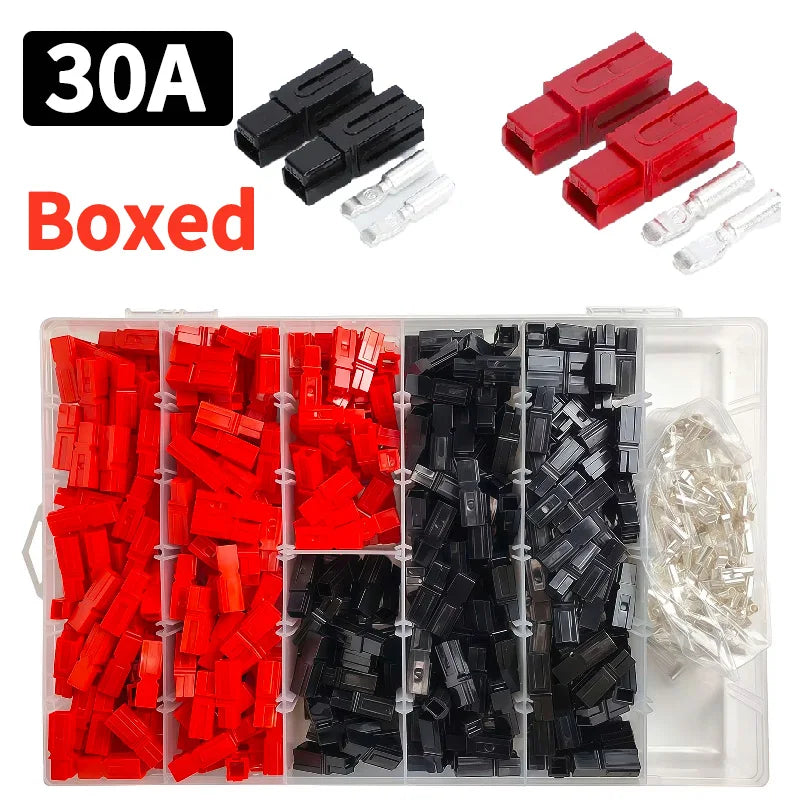 40/90/200/500Pcs/Box  Single Pole Plug 30A High Current Connector - PP Battery Forklift Power Terminals Bulk Pack