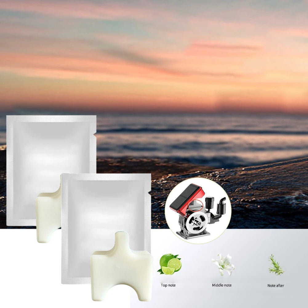 2/5 PCS Diffuser  Solar Powered Rotating  Car Purifier Simulated  Engine Scent Tablet Car Aromatherapy  Machine Fragrant Tablet
