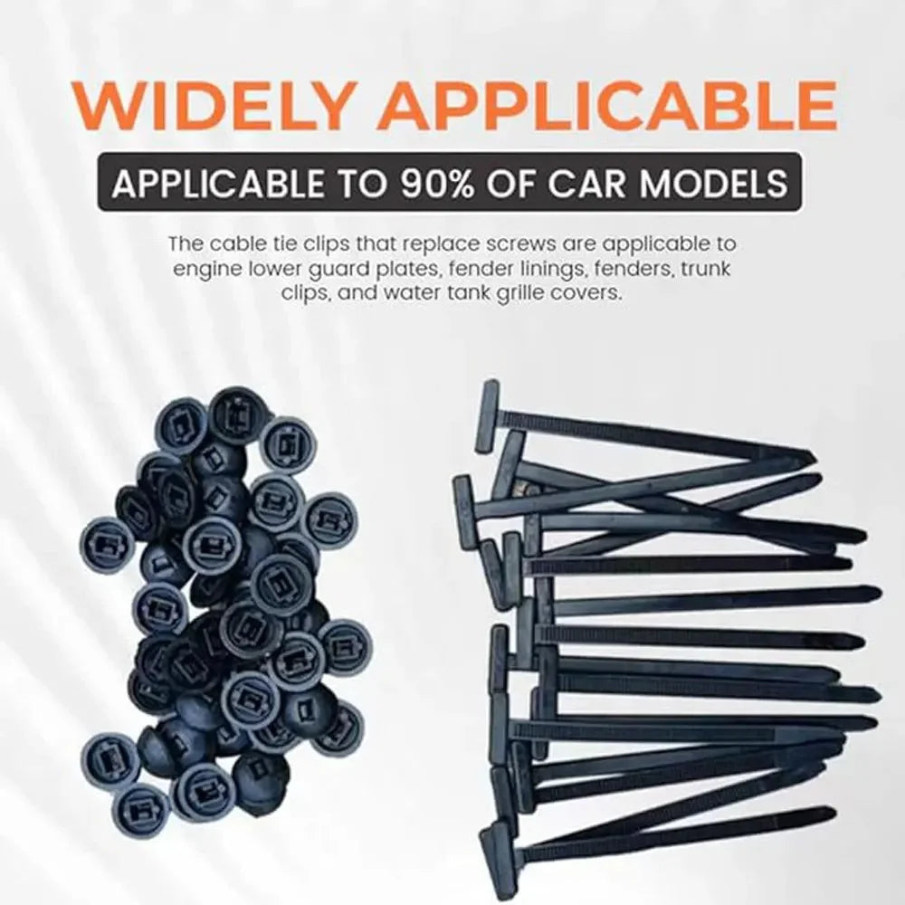Nylon Cable Tie Buckle Universal Car Fender Trunk Engine Guard Panel Wire Management Secure Auto Fastener Screw Replacement Clip