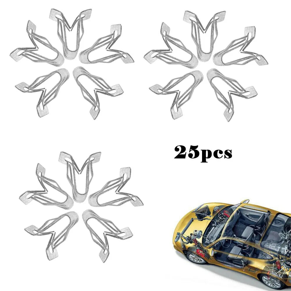 25Pcs Metal Fastener Clips 1/2 X 5/8 Car Retainer Moulding Trim Accessories Dashboard Side Panel Audio Clips