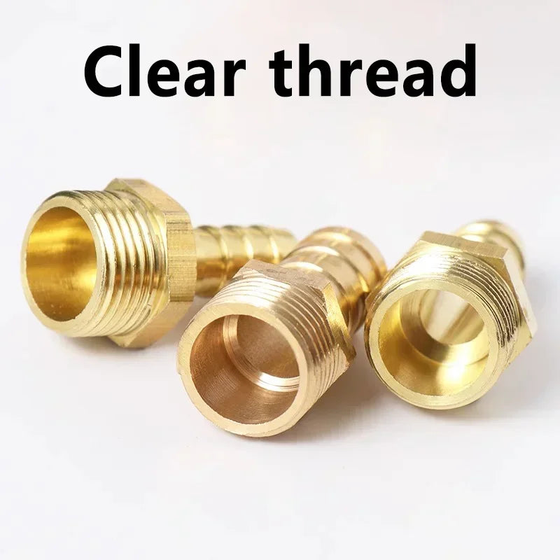 Brass Hose Barb to BSP Thread Connector, 1/4 3/8 1/2 Inch Male or Female Pipe Fitting Reducer for Air Water Fuel Line