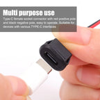 6/2PCS Type-C Female 2Pin USB Connector Type-C Waterproof with Female Socket Fast Charging Jack Charging Port USB-C Charger Plug