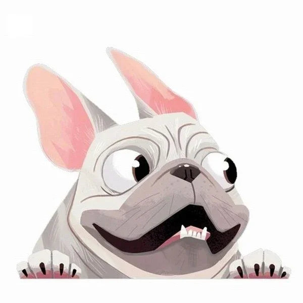 Car Styling Cartoon Dog Stickers French Bulldog Windscreen Vinyl Decal Decor Waterproof Creative Car Stickers Decoration 12*10cm