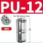 304 Stainless Steel Pneumatic Quick Connect Fitting PG PU 4 6 8 10mm for Air Compressor Gas Pipe Hydraulic Plug-In 10-50PCS