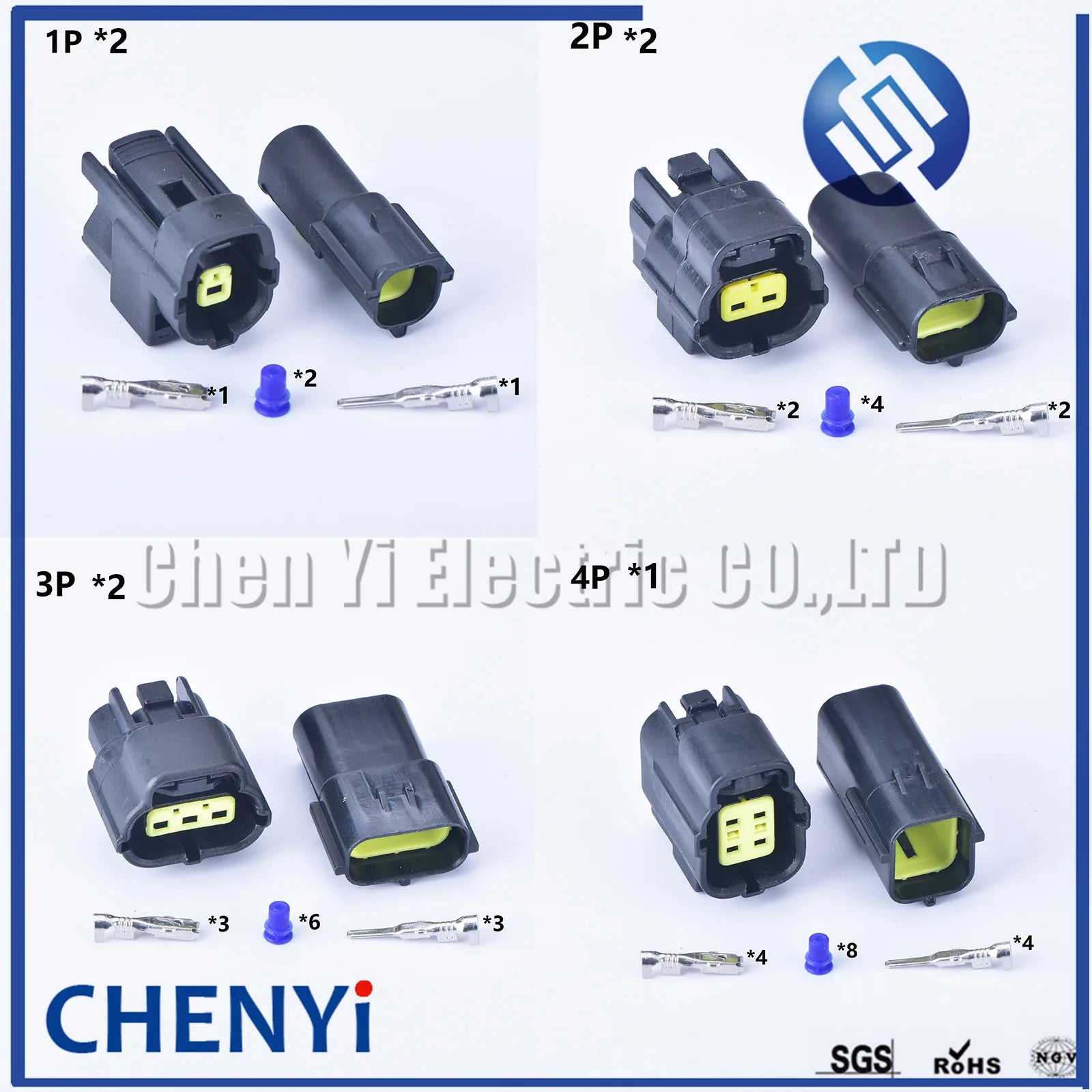 299 Pcs 1.8mm 1-16 Pin Waterproof plug Electrical Wire Connector Sets Kits with Crimp Pins and rubber seals 174661-2