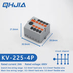 1 in Multiple Out Electrical Splitter Wire Connector Plug-in Terminal Block for Home Light Wiring Guide Rail Junction Box