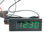 12V 3in1 Vehicle Car Kit Thermometer With Voltmeter With Clock LED Digital Display 3 In 1 Voltmeter Interior Parts