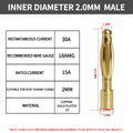 Gold-Plated Bullet Banana Connectors – 2/3.5/4/5/5.5/6/8mm Pure Copper Plug Set for RC Brushless Motor & ESC Wiring, 40pcs