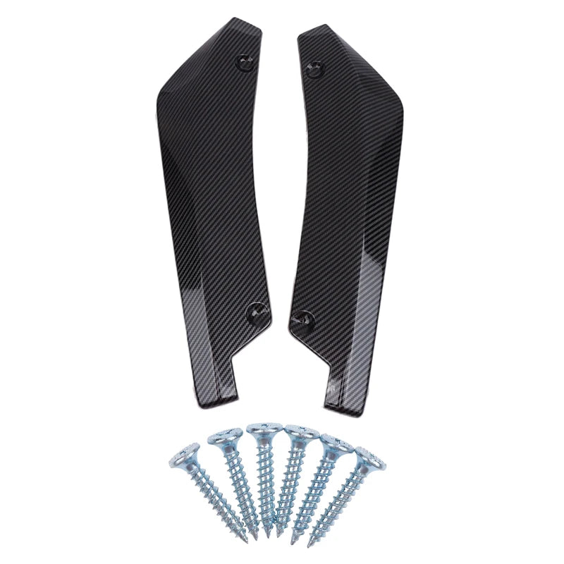 1Pair Carbon Fiber Winglets Side Skirt Extension Car Front Rear Bumper Strip Lip Spoiler Diffuser Splitter Scratch Protector