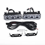 2pcs 3LED Car Work Light DRL Spotlight Super White High Power Waterproof Car Daytime Running Light Fog Lamp Driving Lamp