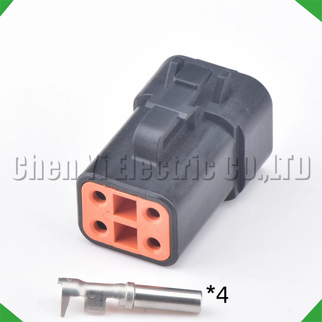 4-Pin Wire Harness Harness Automotive Waterproof Connector harness Black DTP06-4S DTP04-4P