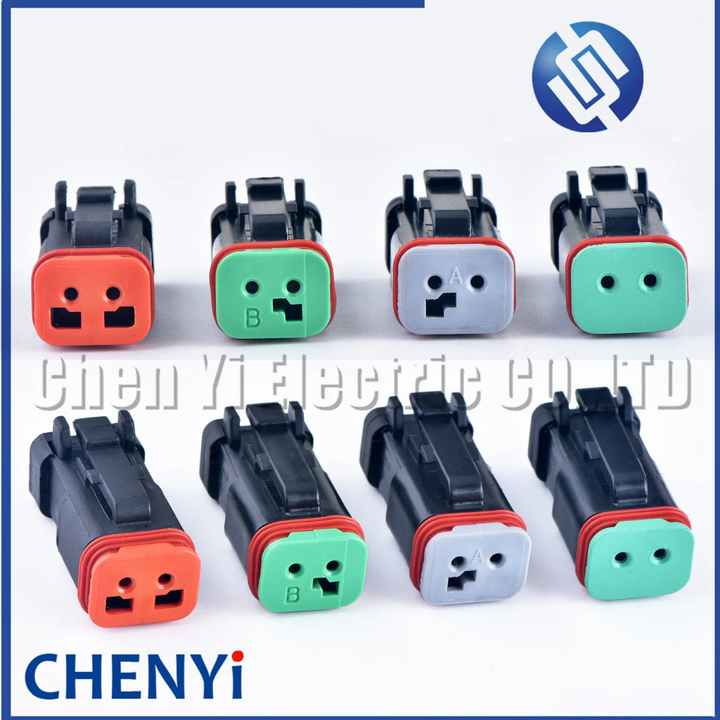 Black 2 Pin excavating machinery Heavy Industry Machinery headlight boom light Wire Harness Plug DT06-2S DT04-2P A B C D 4 types