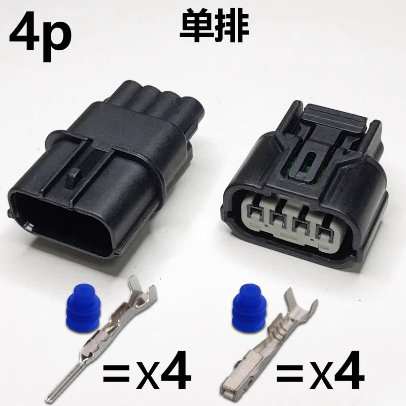Automotive waterproof connector, two-hole wiring harness connector, 4p turn signal sensor plug, 6-core headlight LED driver plug