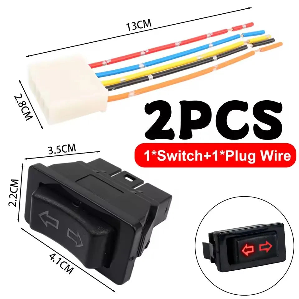 Universal Auto Power Window Switch Glass Lifting Control Button 12V 20A 5 Pin Rocker Toggle Blue Red LED Light Car Interior Kit